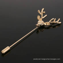 VAGULA Classical Gold Plated Antlers Women′s Brooch Pin